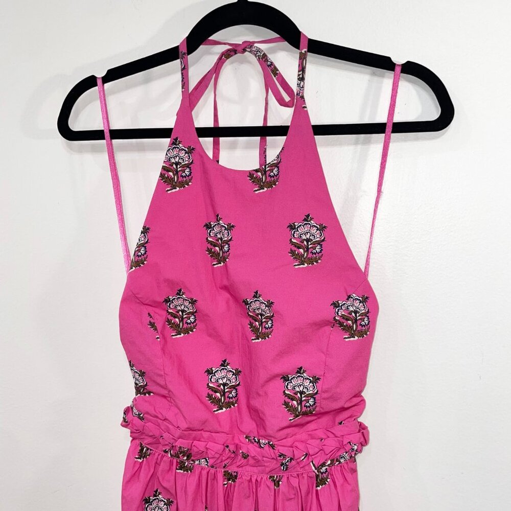 Last Chance! New Rhode Selena 100% Cotton Block Print Maxi Dress Pink XS $495 - Picture 6 of 9